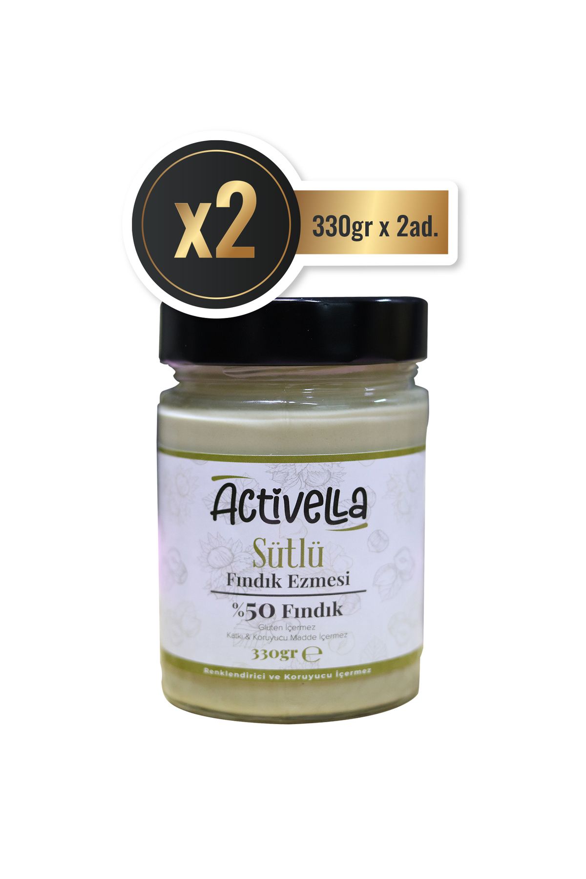 Activella Sütlü Fındık Ezmesi 330gr %50 Fındıklı X2