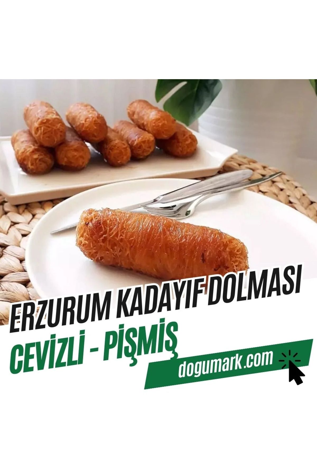 DoğuMark Cevizli Erzurum Kadayıf Dolması – Pişmiş (10 Adet)