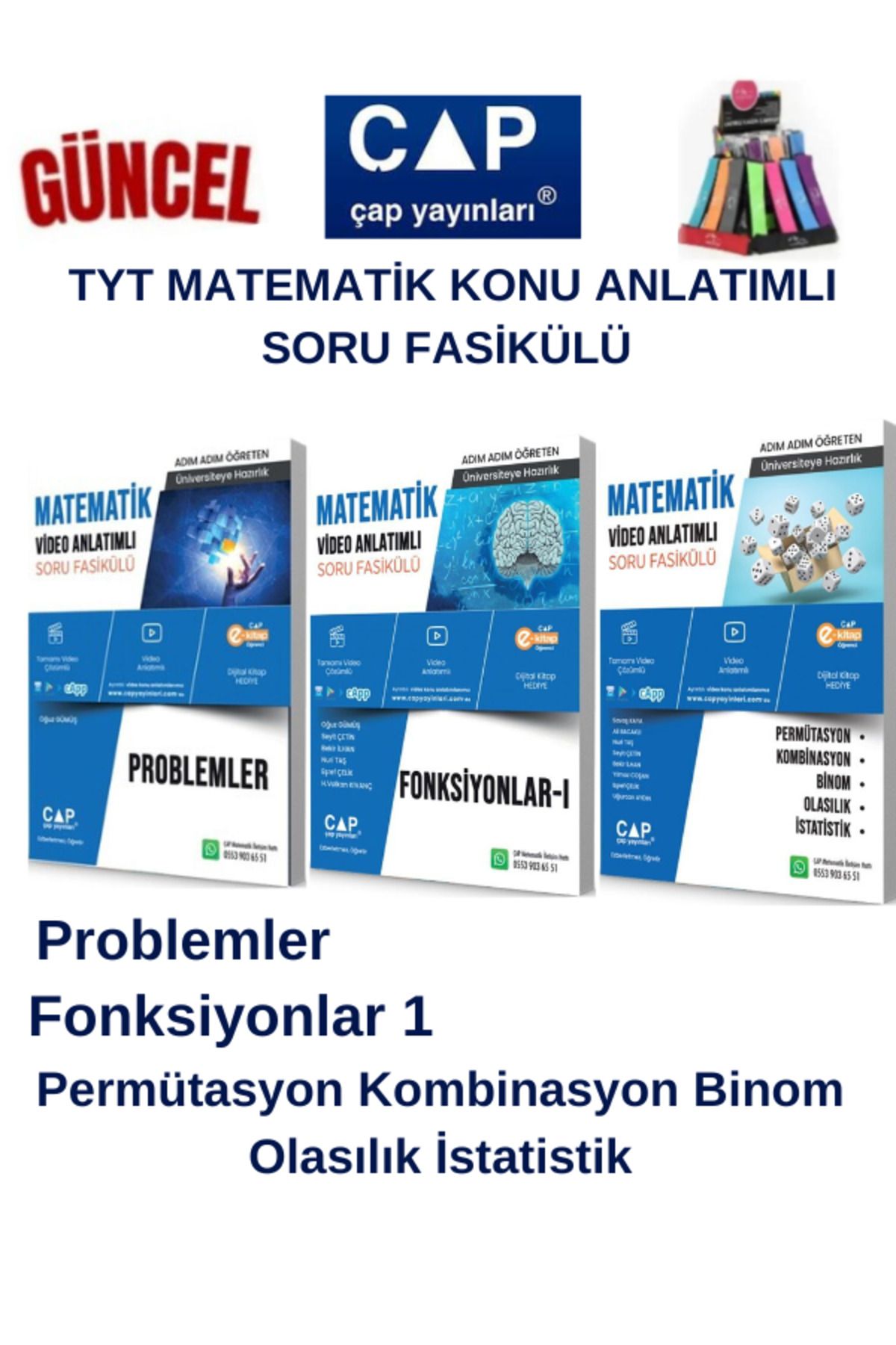 Ens Yayıncılık Çap Tyt Mat. Problemler-Fonksiyonlar 1-Per.Komb.Olasılık Konu Anlatımlı Soru Fasikül+Kalemlik
