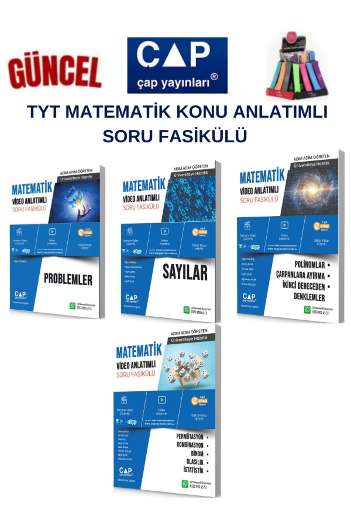 Ens Yayıncılık Çap Tyt Mat. Problem-Sayılar-Polinomlar 1-Per.Komb.Olasılık Konu Anlatımlı Soru Fasikül+Kalemlik