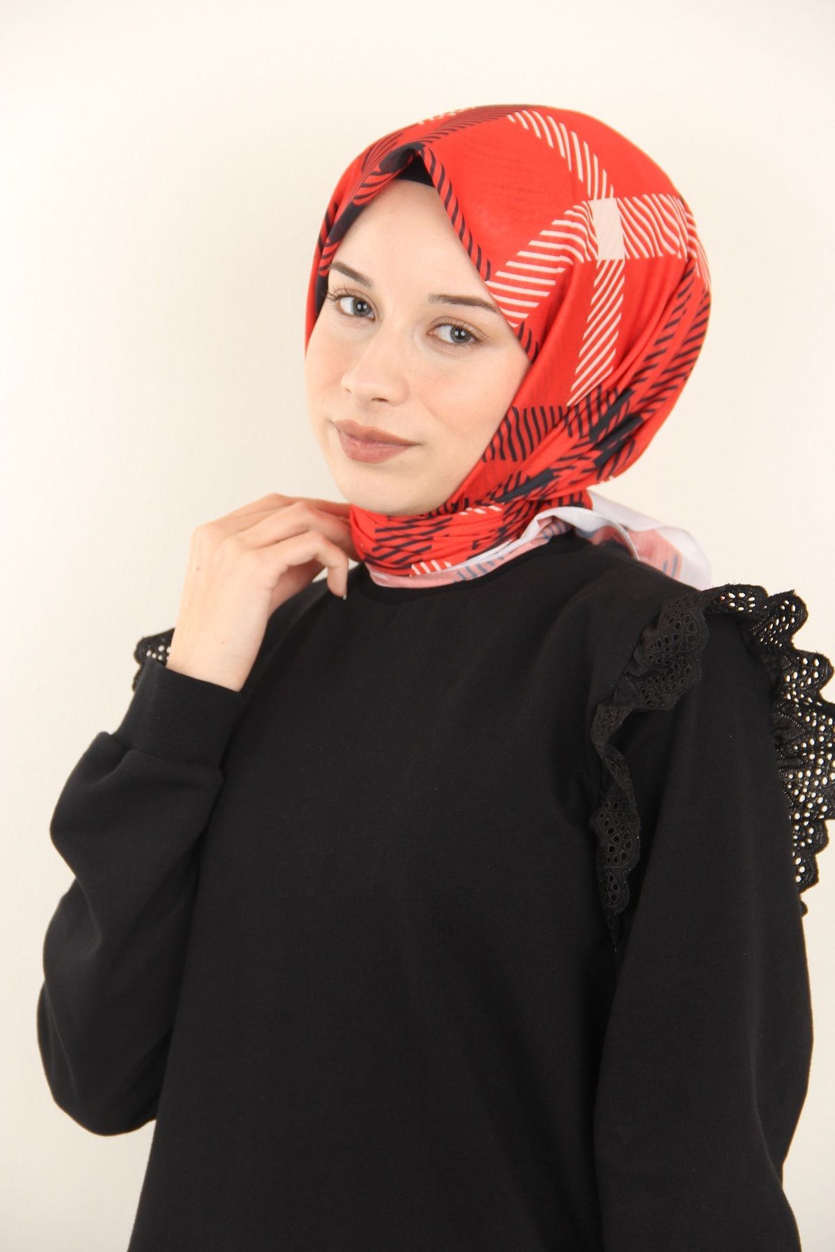Sima-10 Sima Plaid Pattern Soft Scarf 2