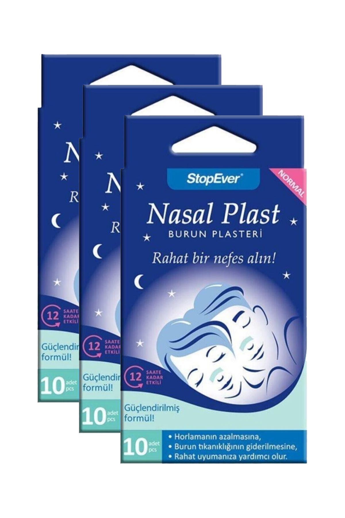 StopEver Nasal Plast Burun Bandı Büyük Boy x3