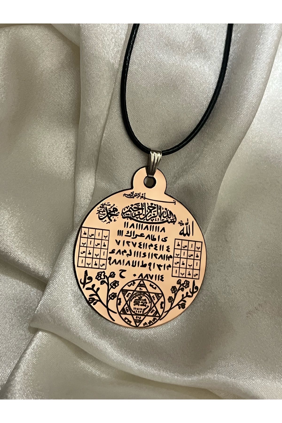 MerveninYaziAtolyesi-Money Talisman Copper Plate Necklace 2