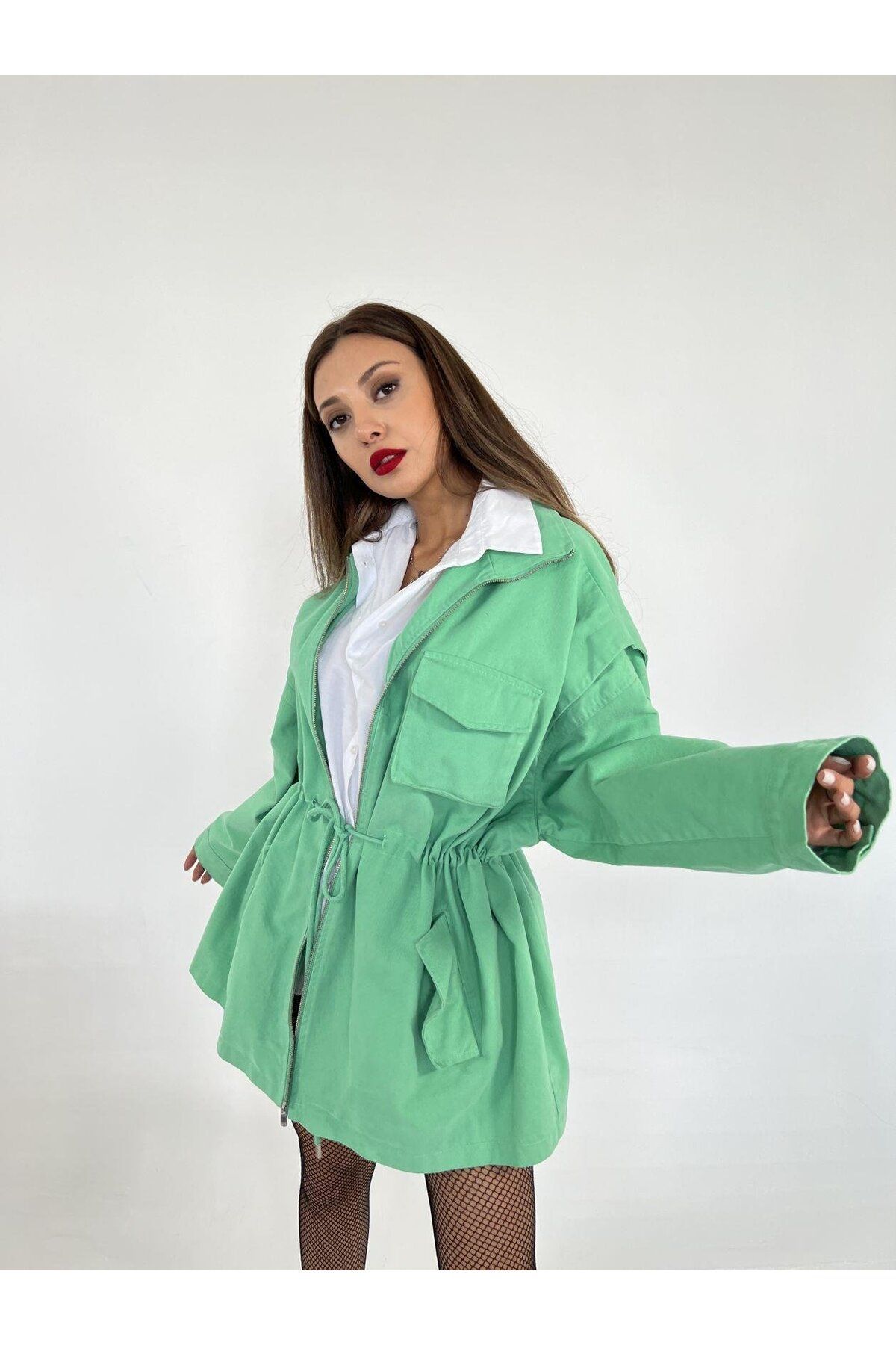 M&M Giyim Store-4942 Model Coat Green 5