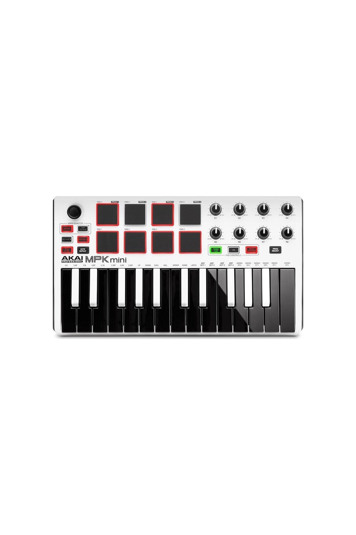 AKAI Mpkmini 2 Müzik Prodüksiyonu Klavye Kontrol Cihazı Beyaz