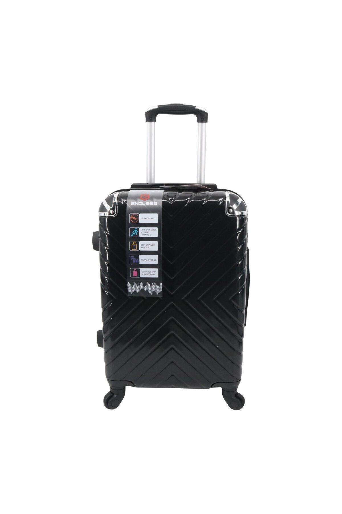 Endless-Trolley Bag 65cm (25.5") | Hardside Suitcase | Abs Polycarbonate Material | Black 1