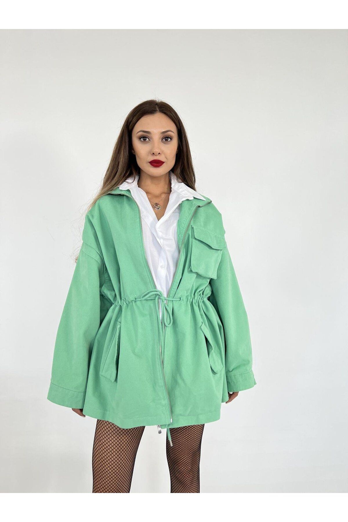 M&M Giyim Store-4942 Model Coat Green 3