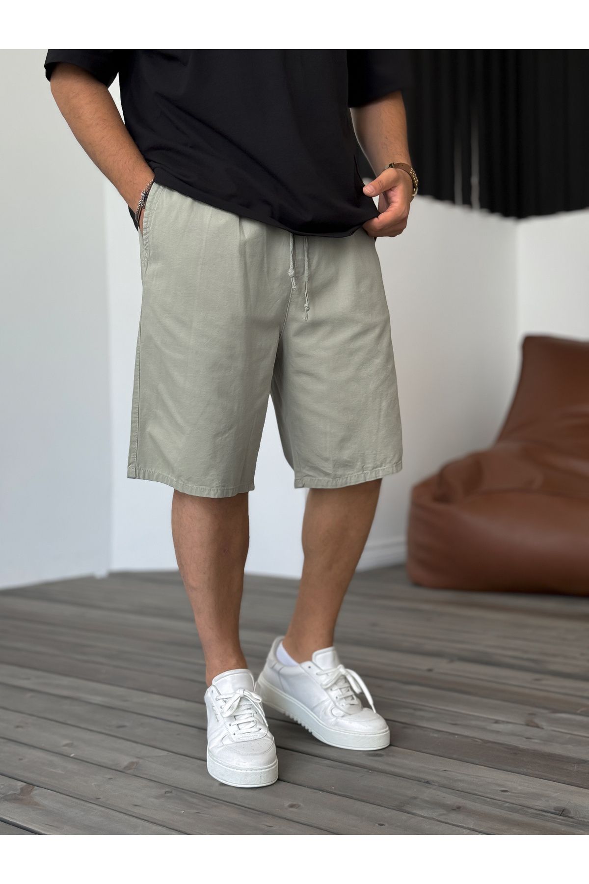 BYBASICMAN-Khaki Basic Gabardine Shorts Df-2027/2040 3