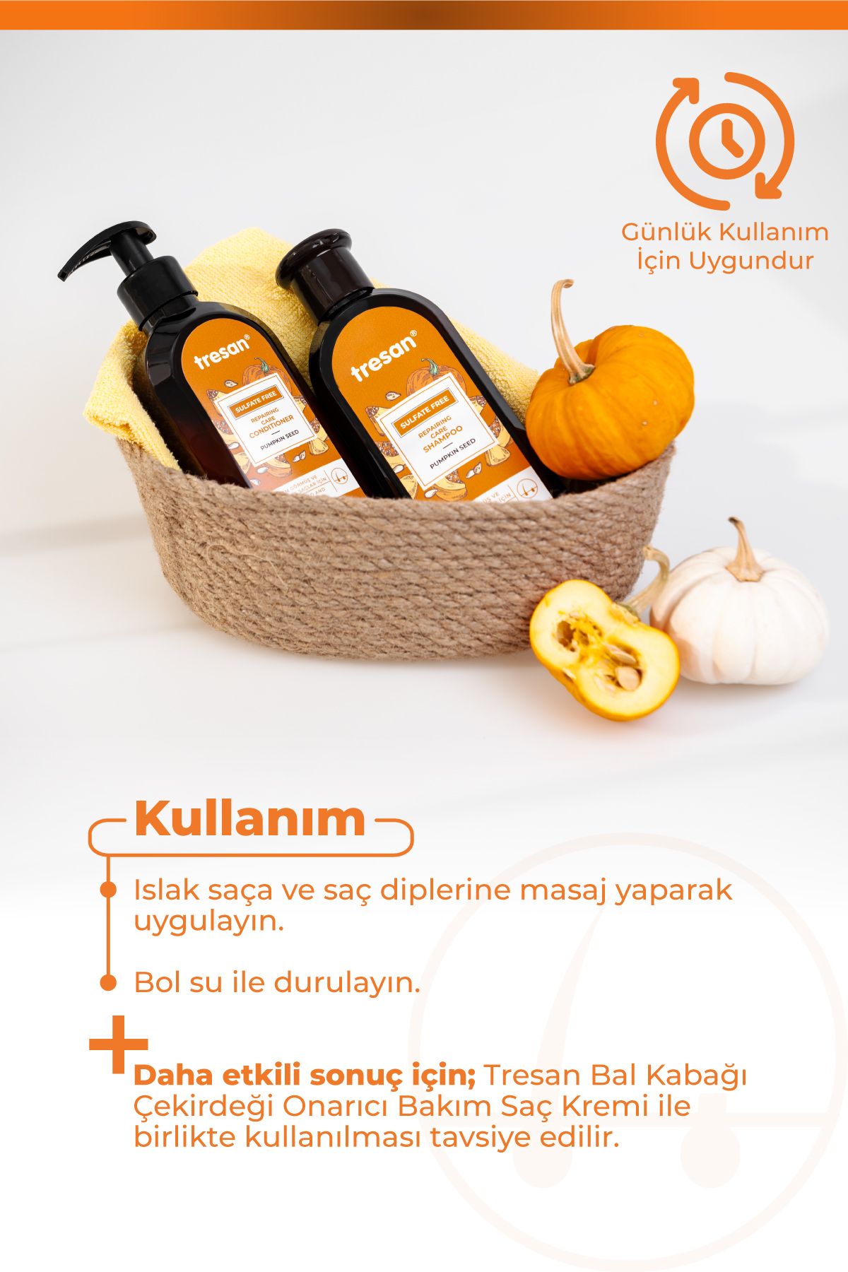 Tresan-Pumpkin Seed - Sulfate-Free Repair Care Shampoo 300 ml x2 Pieces 6