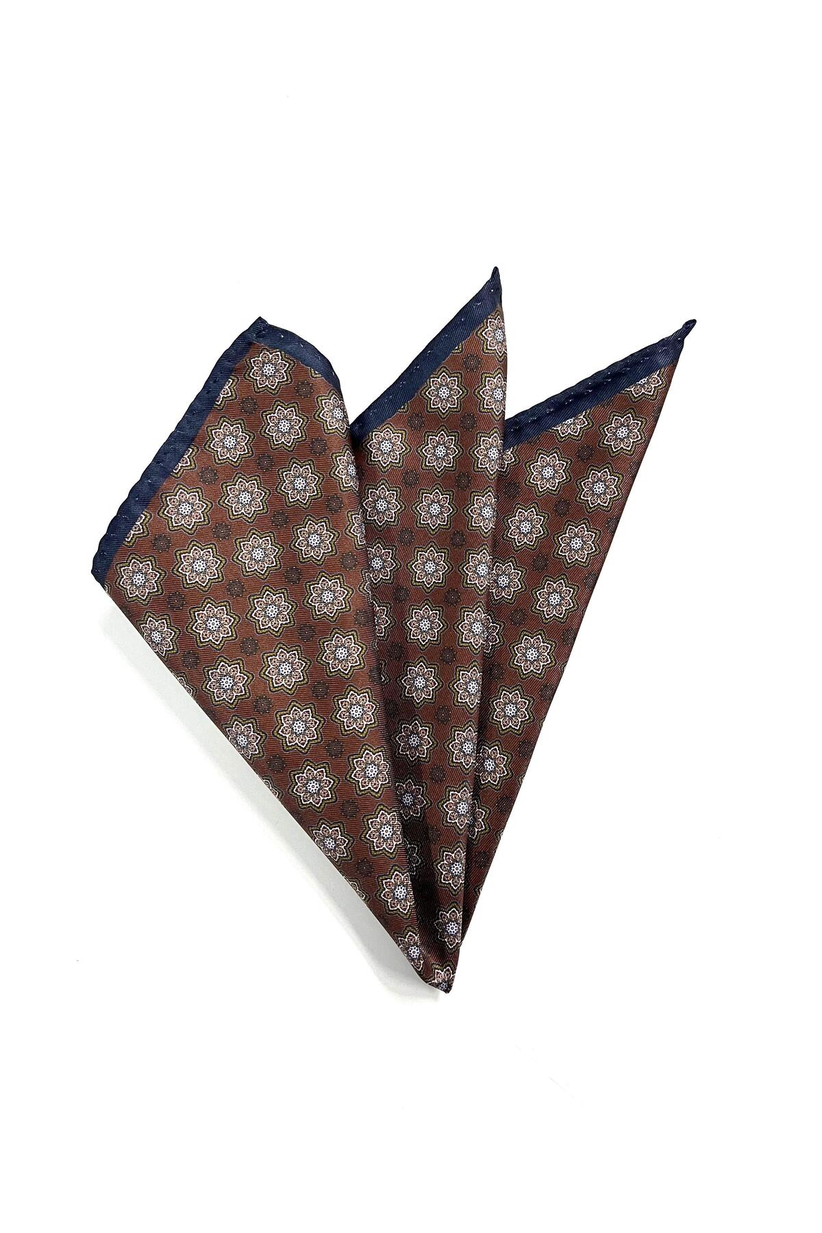  دستمال گردن طرح‌دار سرمه‌ای به رنگ قهوه