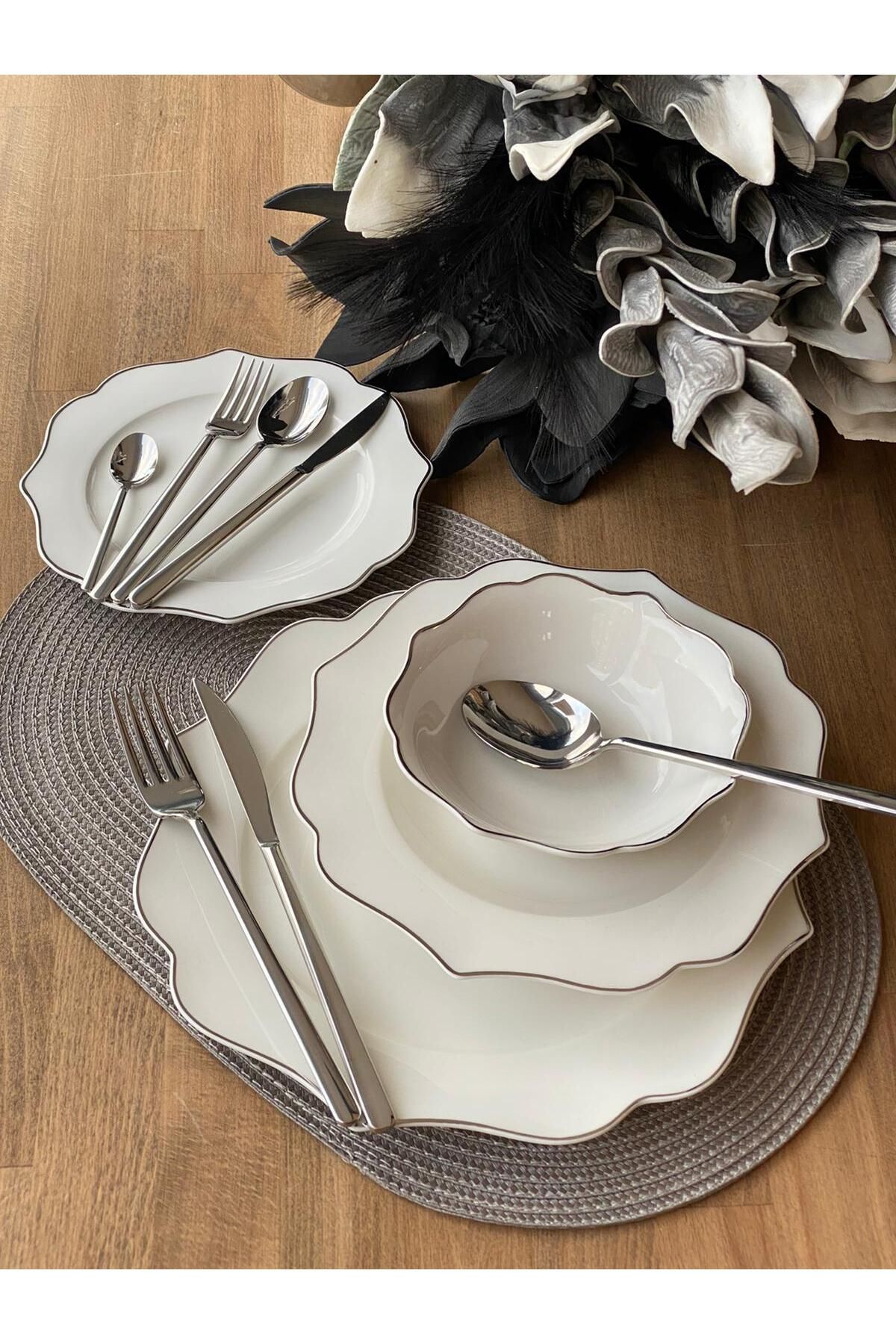Sembol-Dining Set Negro Silver 24 Pieces for 6 People 2