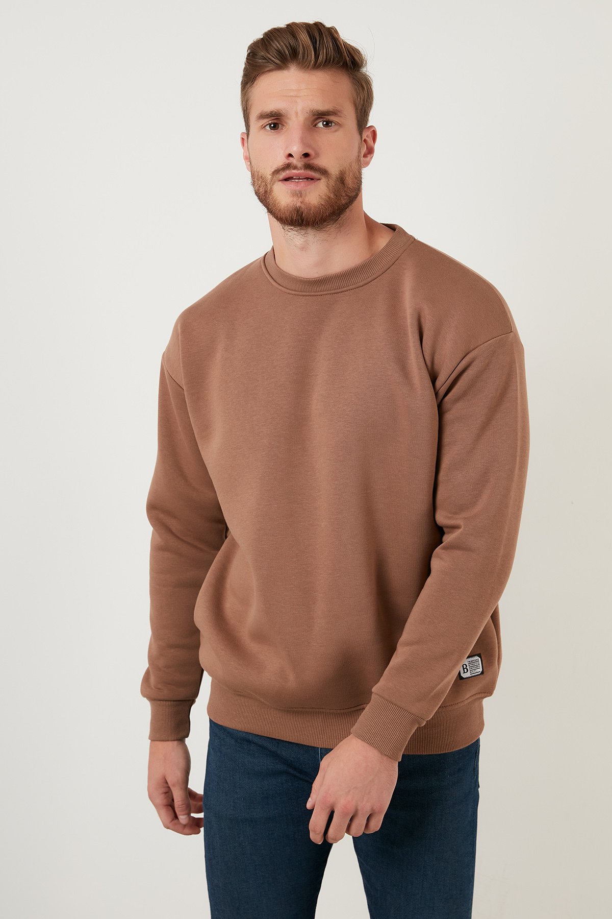 Buratti Regular Fit Bisiklet Yaka Pamuklu İçi Tüylü Yumuşak Şardonlu Sweat Erkek SWEAT 5905255 görsel 2