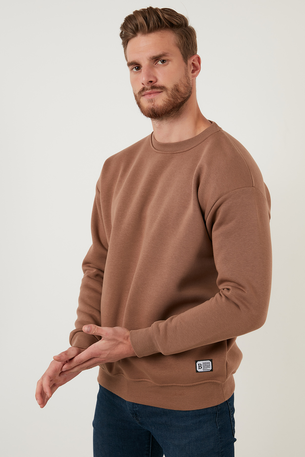 Buratti Regular Fit Bisiklet Yaka Pamuklu İçi Tüylü Yumuşak Şardonlu Sweat Erkek SWEAT 5905255 görsel 3