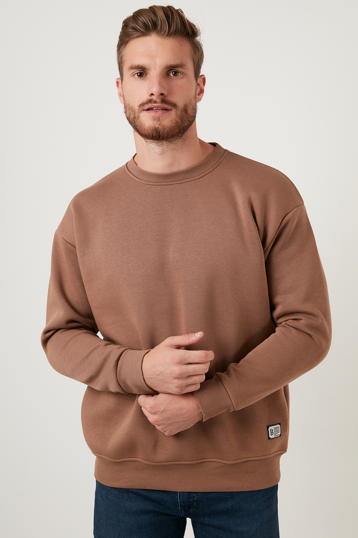 Buratti Regular Fit Bisiklet Yaka Pamuklu İçi Tüylü Yumuşak Şardonlu Sweat Erkek SWEAT 5905255 görsel 6