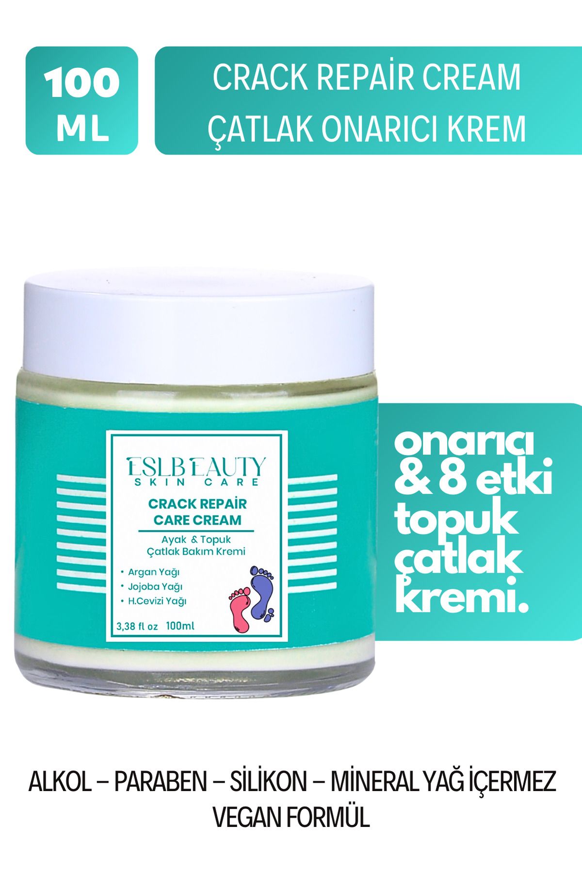 Eslbeauty Çatlak Kremi Ayak & Topuk Beyazlatıcı Etkili Uzman Formül 100ml