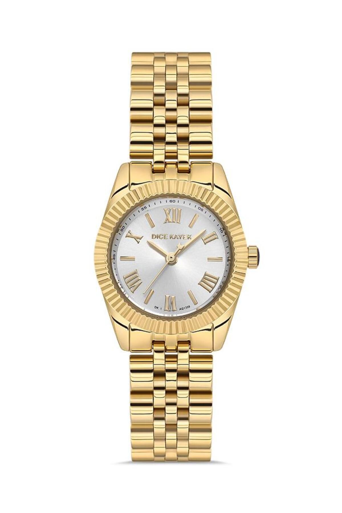 Dice Kayek-Dk.1.Ag1359.07 - 5 Atm Water Resistant with Roman Numeral Minimal Design Steel Cord Gold Re 1