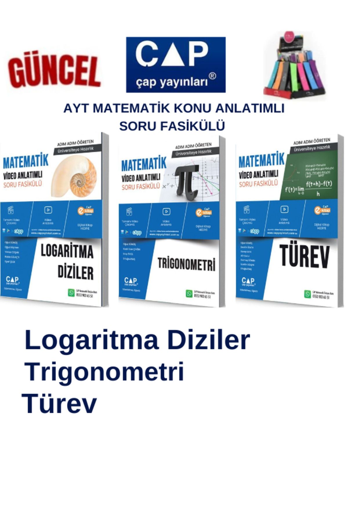 Ens Yayıncılık Çap Ayt Matematik Logaritma-Trigonometri-Türev Konu Anlatımlı Soru Fasikül+Kalemlik