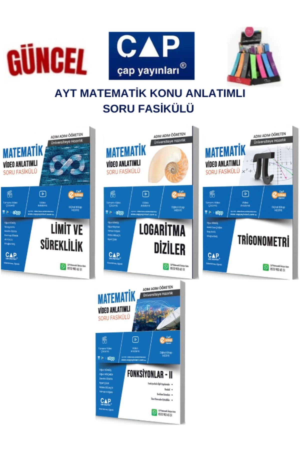 Ens Yayıncılık Çap Ayt Matematik Limit-Logaritma-Trigo-Fonksiyon 2 Konu Anlatımlı Soru Fasikül+Kalemlik