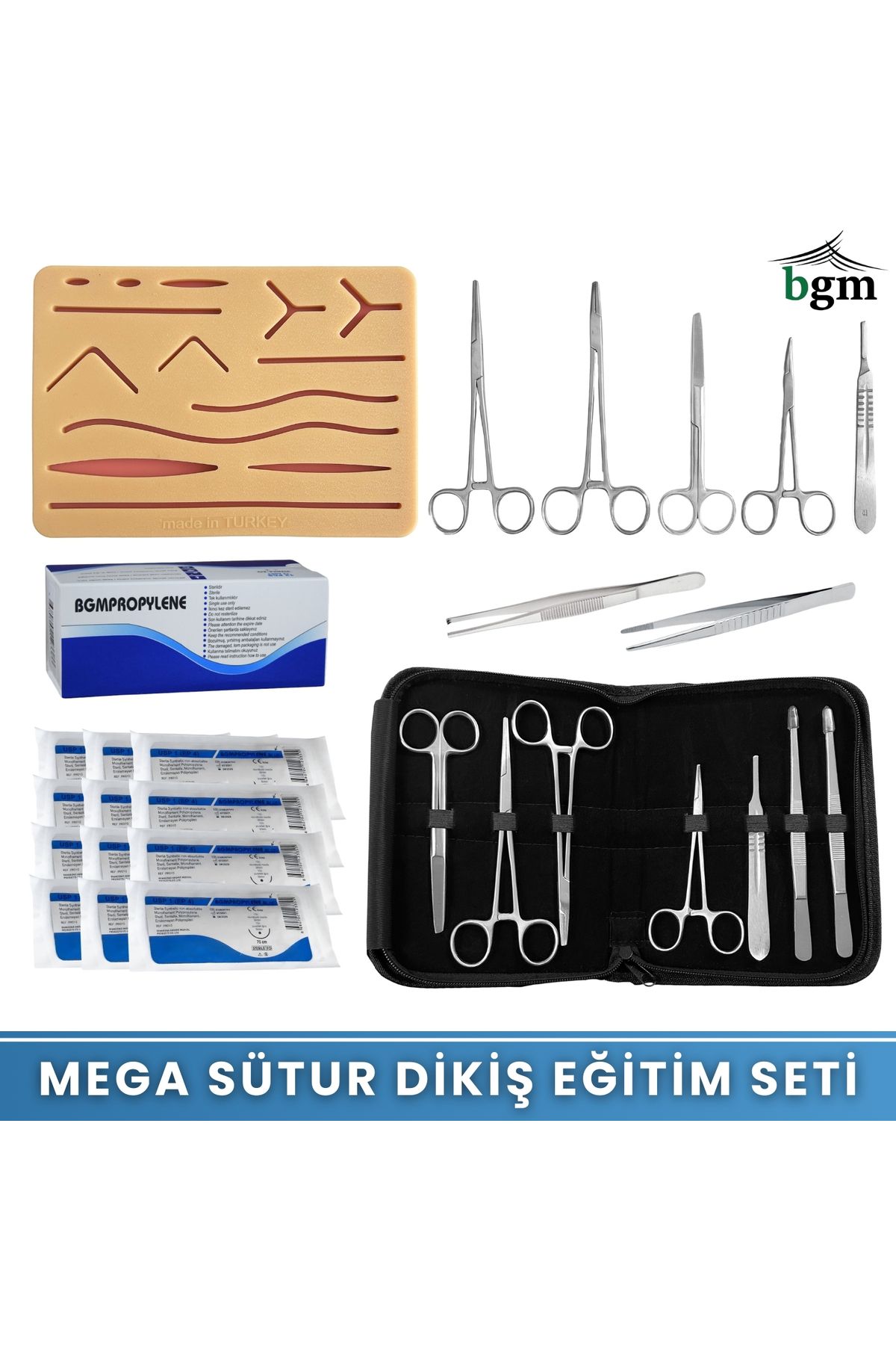 bgm Sütur Eğitim Seti Dikiş Aletleti ve Süturlu  Dikiş Eğitim Seti Dikiş Atma Seti