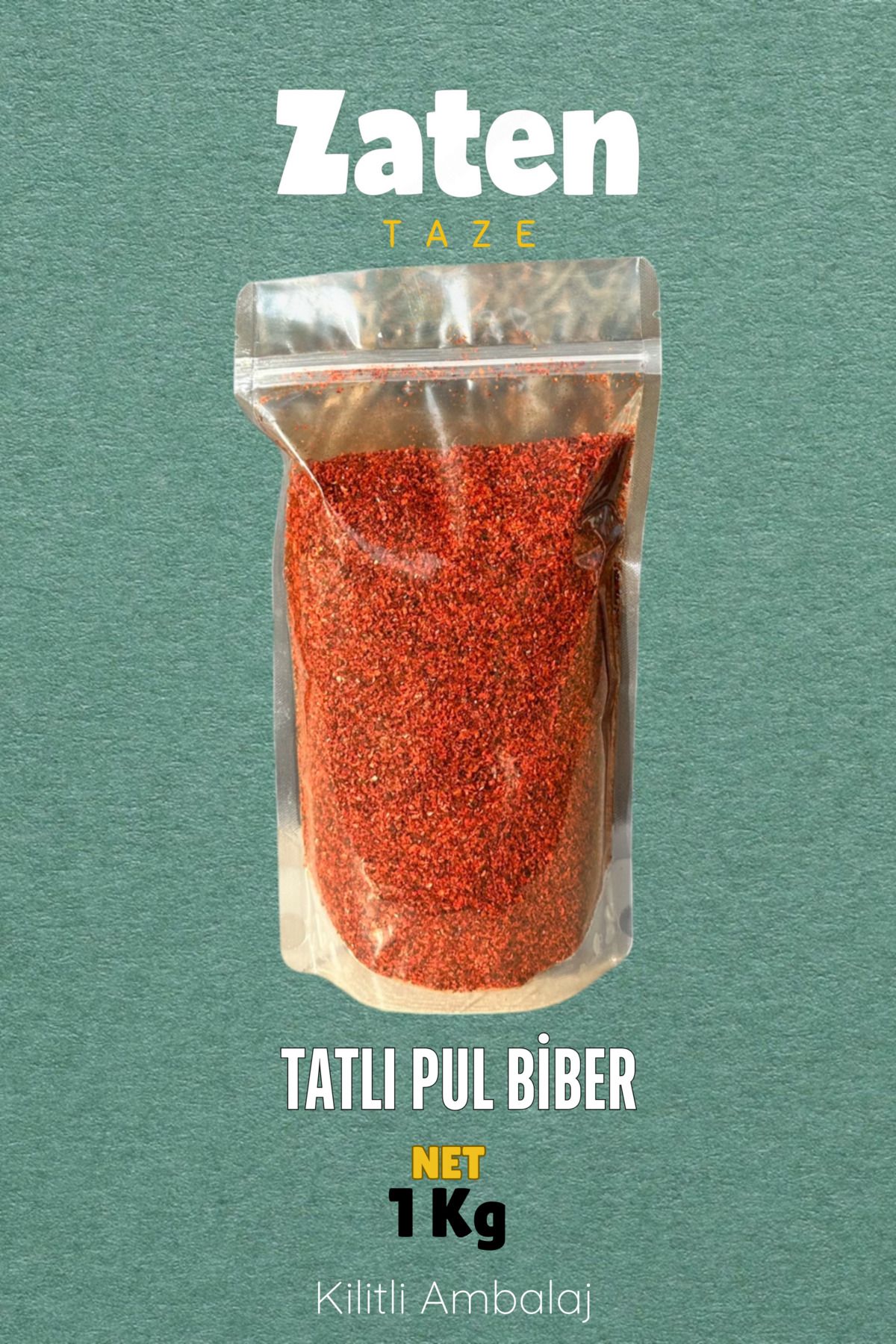 Zaten Taze Tatlı Pul Biber 1 Kg Sweet Chili Pepper