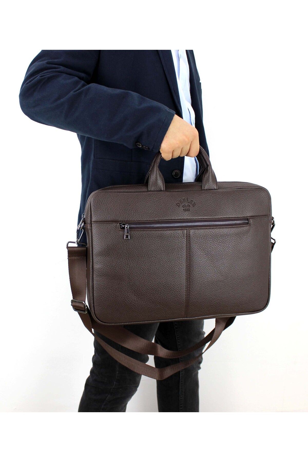 deri,se club-Brown Unisex File Tablet Computer Bag 15.6 Inch Laptop And Briefcase With Shoulder Strap 7