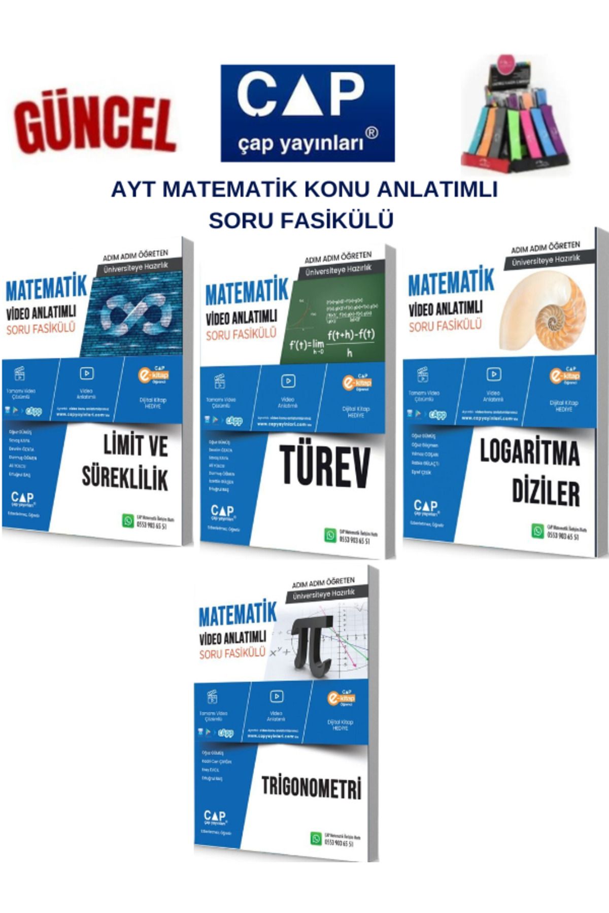 Ens Yayıncılık Çap Ayt Matematik Limit-Türev-Logaritma-Trigonometri Konu Anlatımlı Soru Fasikül+Kalemlik