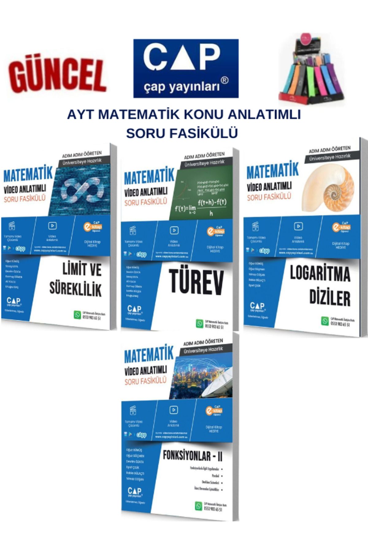 Ens Yayıncılık Çap Ayt Matematik Limit-Türev-Logaritma-Fonksiyon 2 Konu Anlatımlı Soru Fasikül+Kalemlik