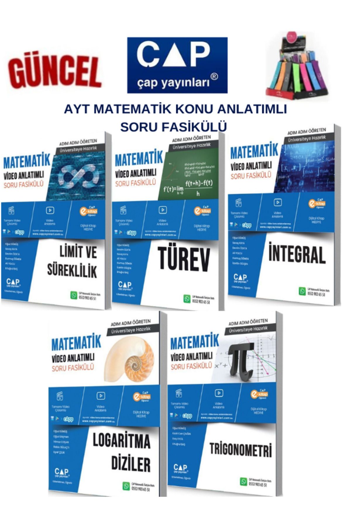 Ens Yayıncılık Çap Ayt Mat. Limit-Türev-İntegral-Logaritma-Trigonometri Konu Anlatımlı Soru Fasikül+Kalemlik