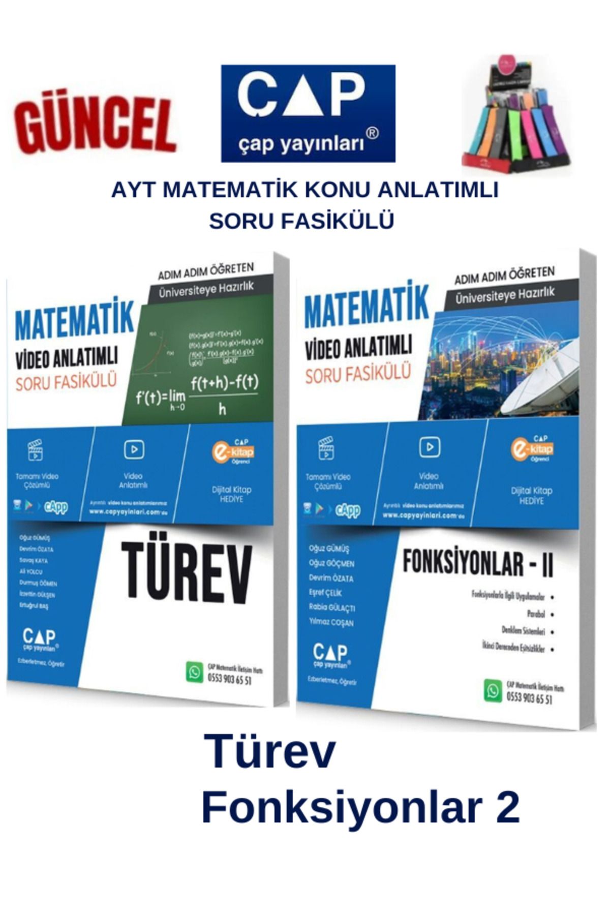 Ens Yayıncılık Çap Ayt Matematik Türev-Fonksiyonlar 2 Konu Anlatımlı Soru Fasikül+Kalemlik