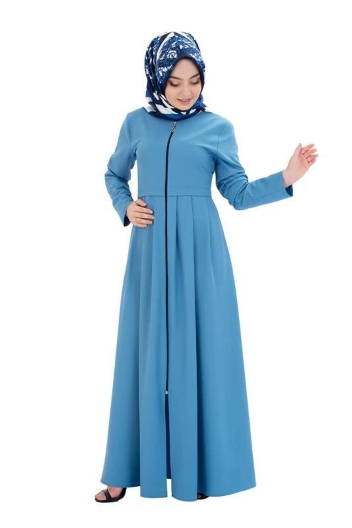 HEPSİZEN-Cap & Abaya - Blue - Long 2