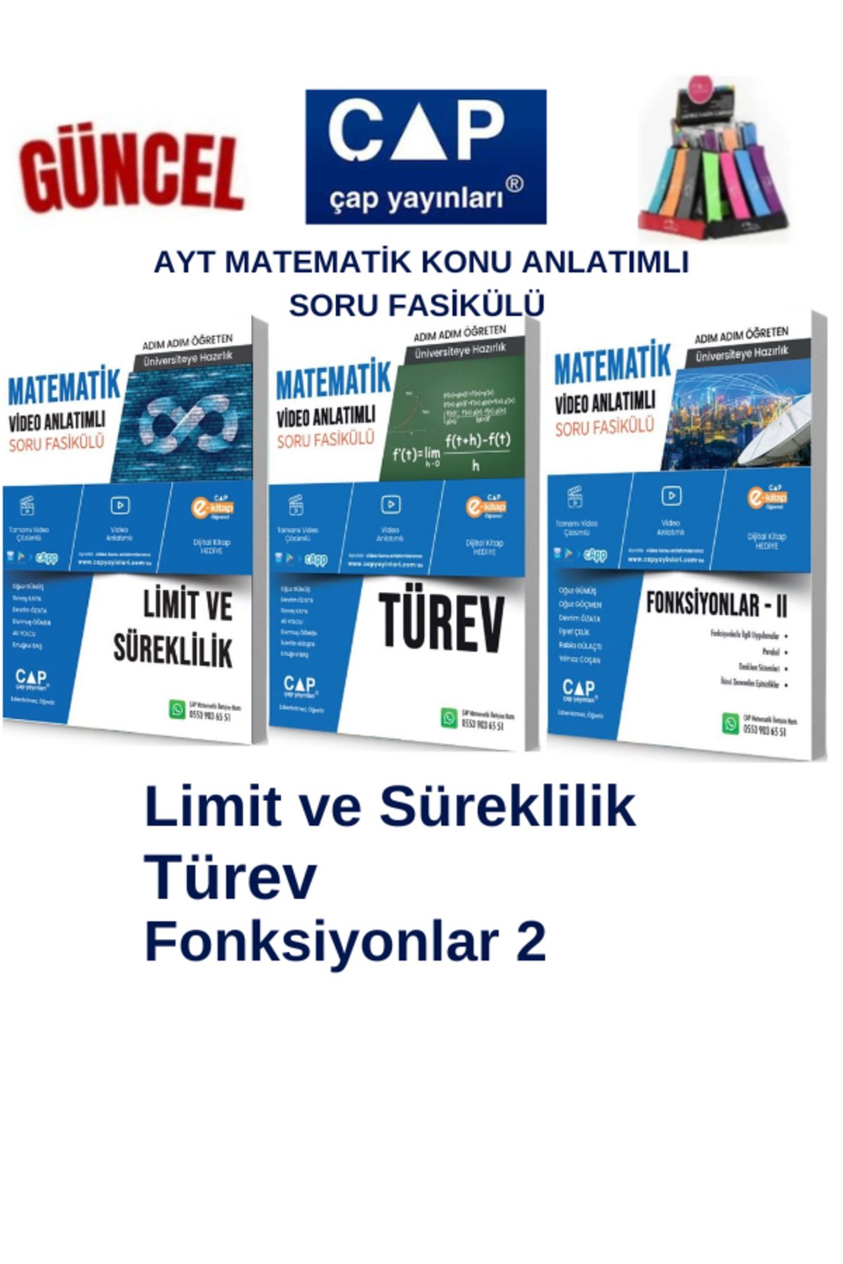 Ens Yayıncılık Çap Ayt Matematik Limit-Türev-Fonksiyon2 Konu Anlatımlı Soru Fasikül+Kalemlik