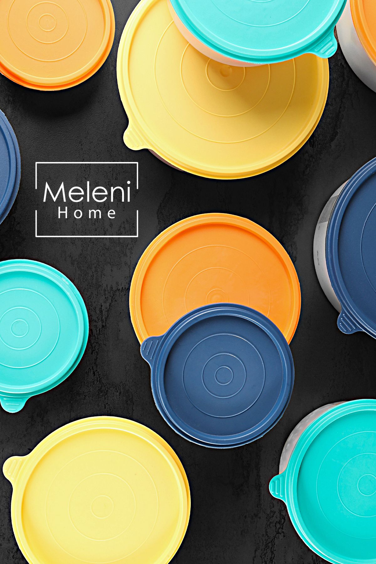 Meleni Home-12-Piece Yellow Round Food Storage Set - Food Organizer Container 12X250Ml 6