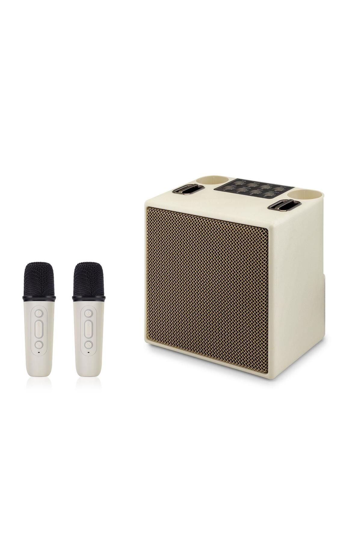 HADRON M83 Beyaz Bluetooth Karaoke 2 Mikrofonlu Speaker 10W 170-129-205MM