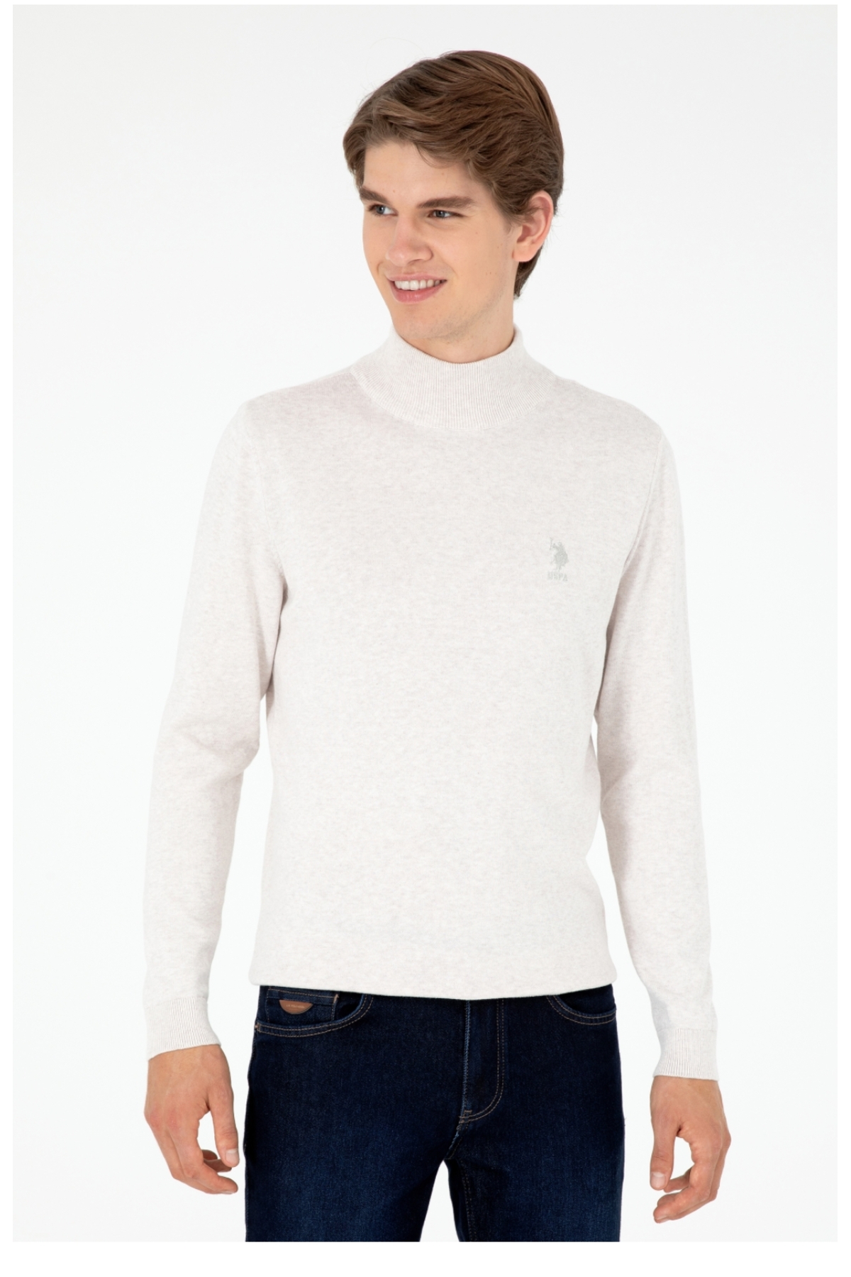 یو اس پولو پولو اسن ایالات متحده پلیور نیمه یقه اسکی بافتنی 100% پنبه (Özse Giyim)