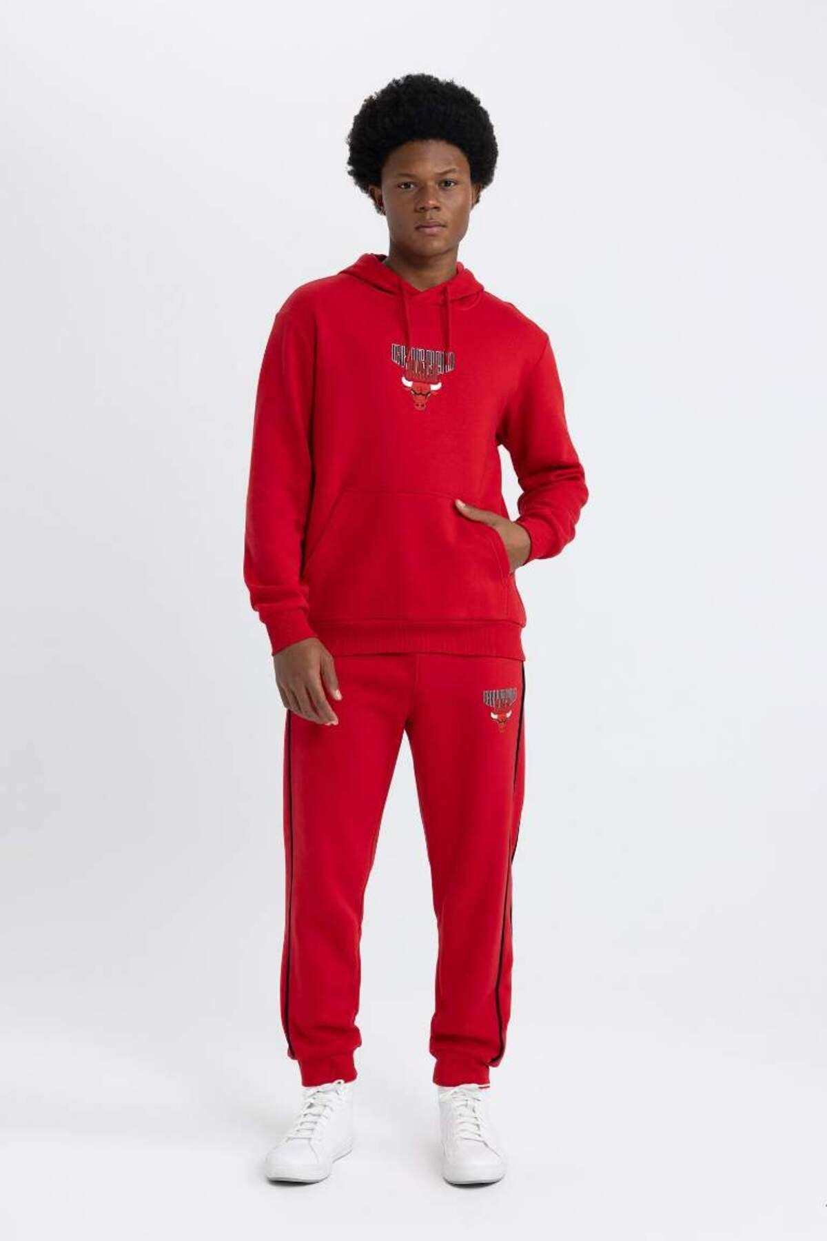 DeFacto-Defactofit - Nba Chicago Bulls Pocket Hooded Sweatshirt 5