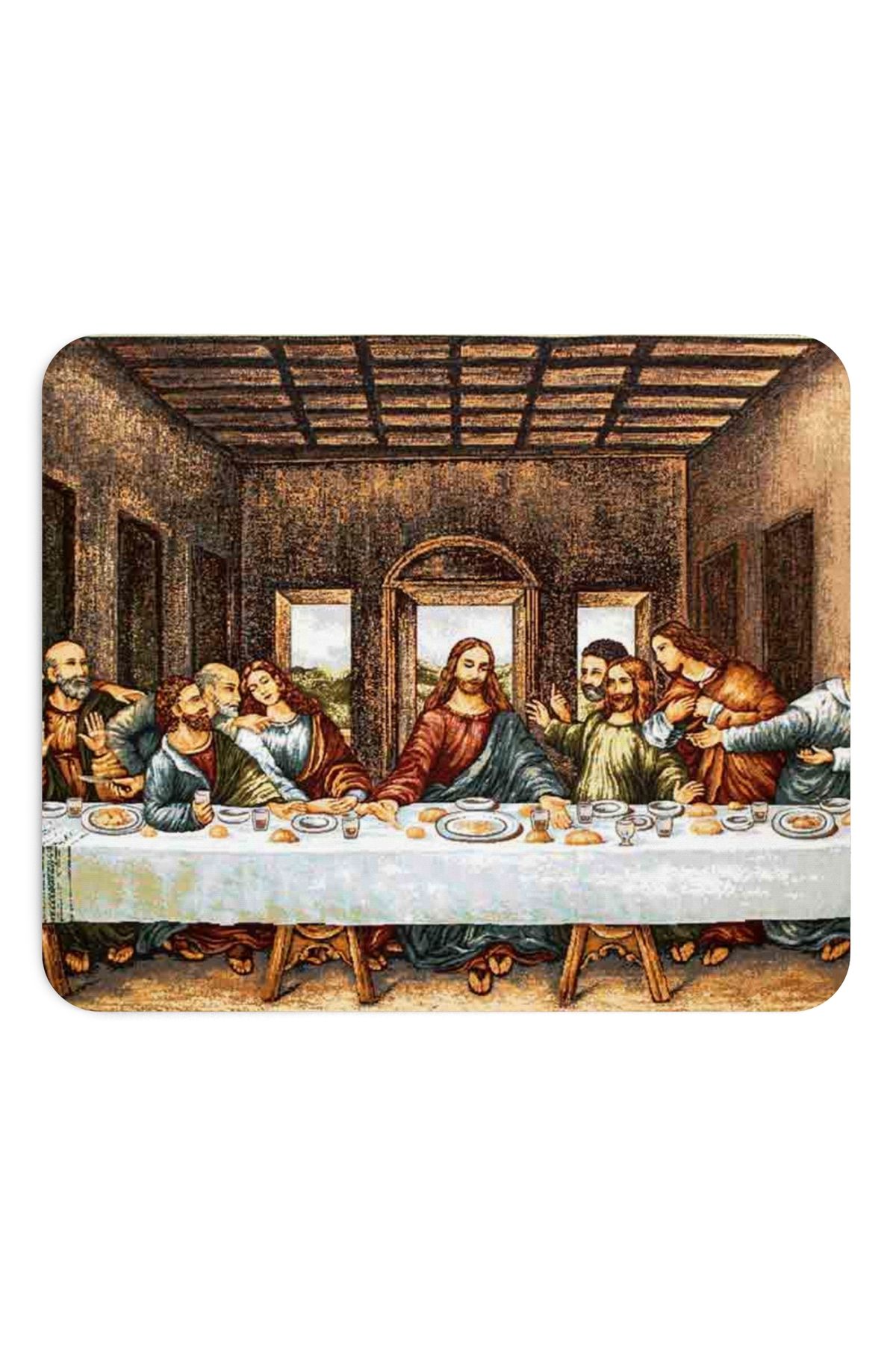 BASKIBAZAR Since 2020-Leonardo Da Vinci - the Last Supper - Table Printed Rectangular Mousepad 2