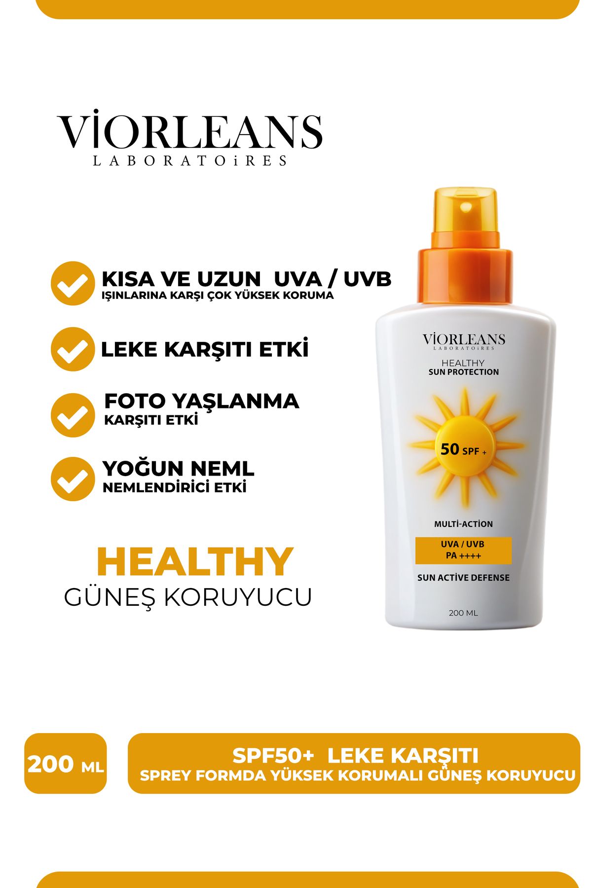 viorleans laboratoires SPF 50 + Leke Karşıtı Sprey Formda Yüksek Korumalı Güneş Koruyucu