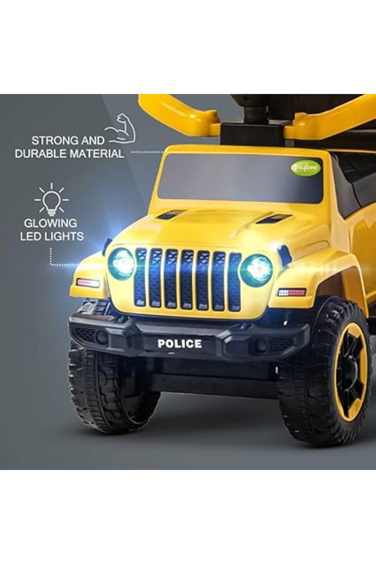 ALBADER-3 in 1 Ride on Car for Kids, Ride on Kids Car with Music and Lights, Kids Ride on Push Car 6