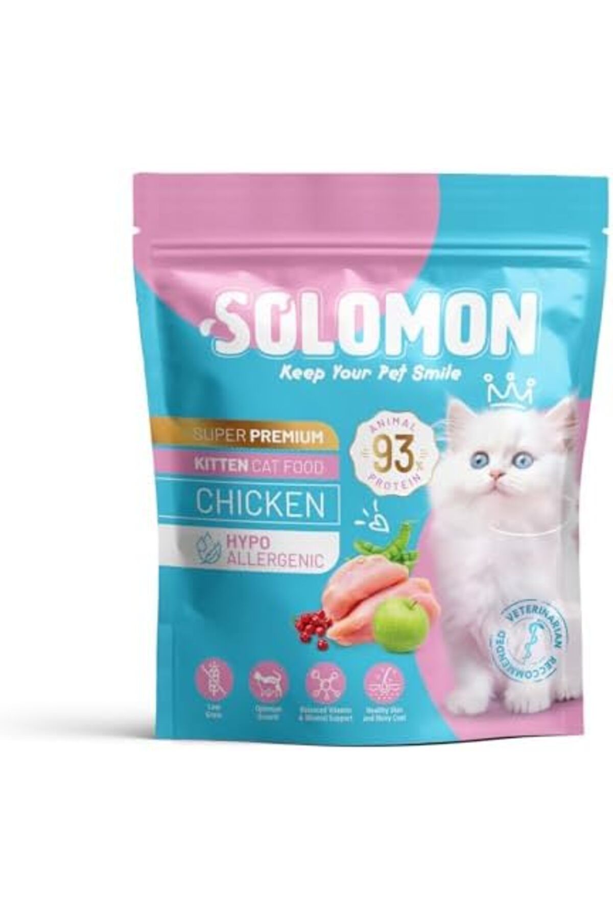 Solomon Kitten Yavru Tavuklu Süper Premium Kedi Maması 1,5 Kg - Hipoalerjenik - Düşük Tahıllı