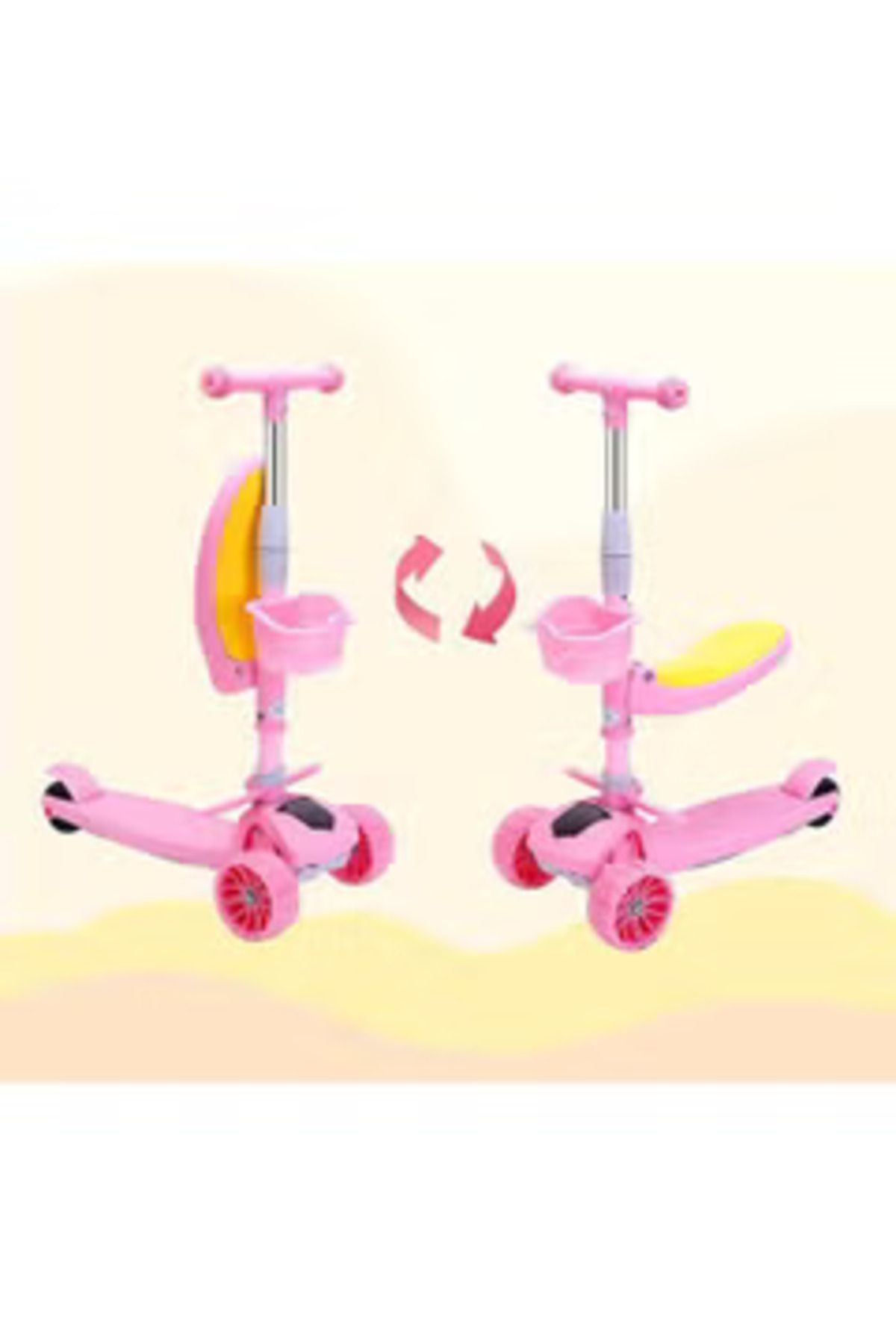 Arabest-Boys and Girls' Game Children's Pedal Scooters with 4 Adjustable Height Flash Wheels 3