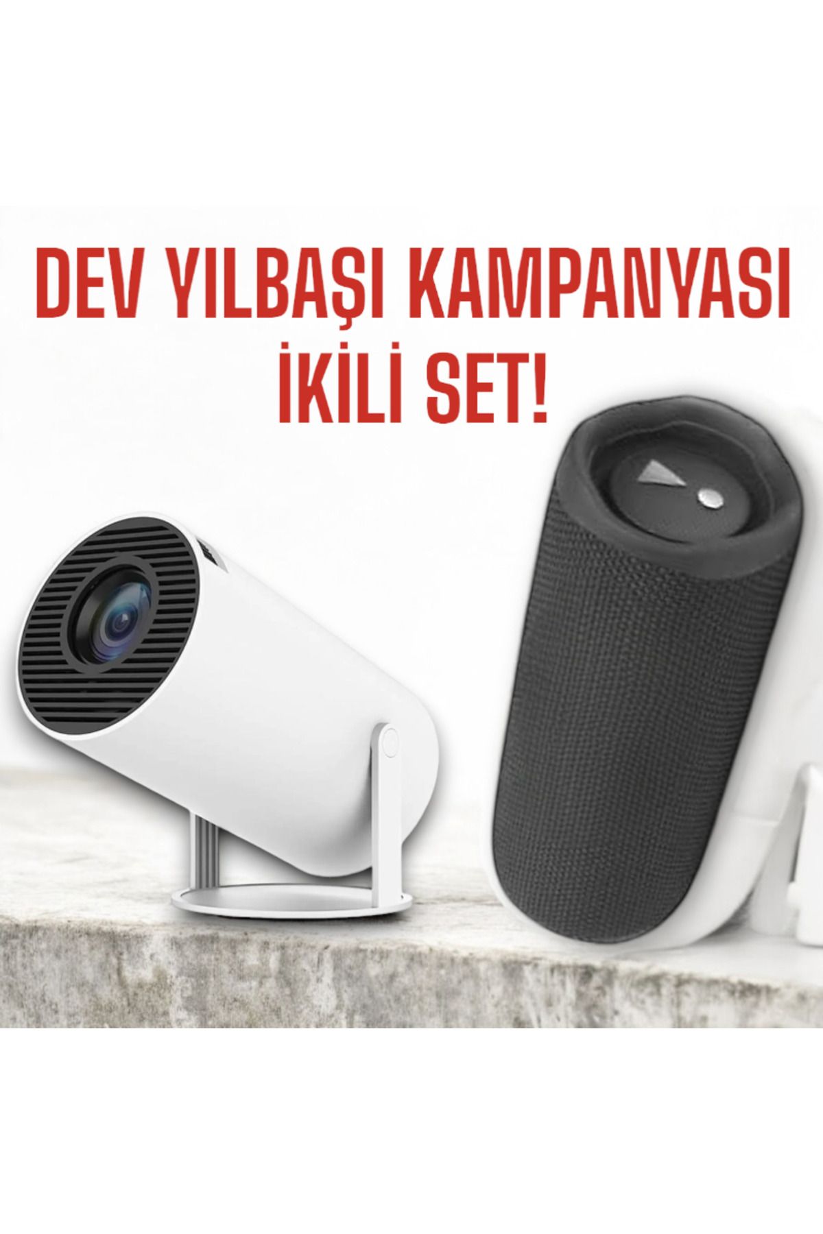 UCUZTEKNO Yılbaşına Özel  4KWifi Taşınabilir Projeksiyon & Bluetooth Hoparlör Seti