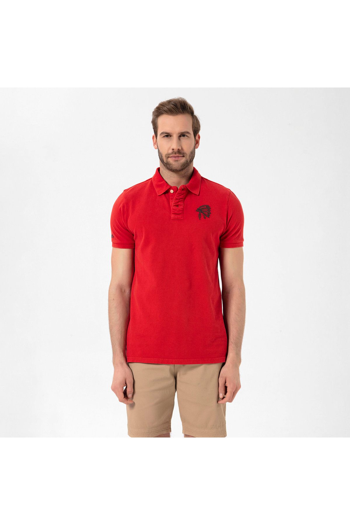 ROUTEFIELD-Men's Polo T-Shirt Peek - Red 3