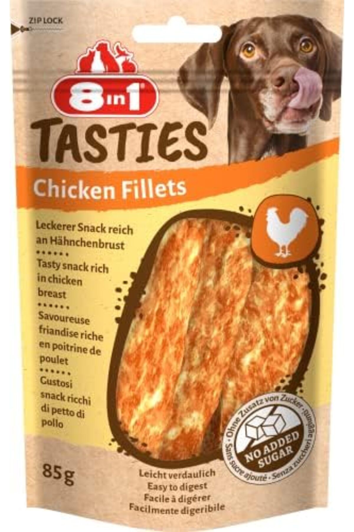 Orqinel 8in1 Tasties Tavuk Fillets Köpek Atıştırmalığı - Tahılsız Lezzetli Tavuk Göğsünden, 85 g