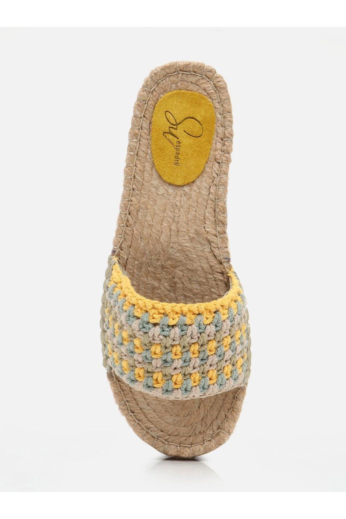 دمپایی زرد زنانه JADE BEJ بافندگی اسپادریل Su Espadril