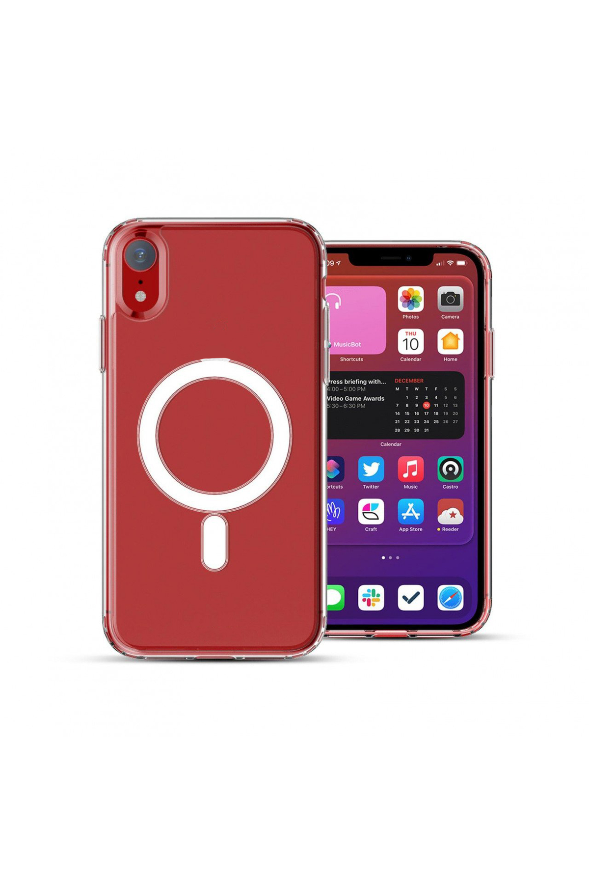 Apple iPhone XR ile Uyumlu Magsafe Kablosuz Şarj Destekli Şeffaf Silikon Kapak