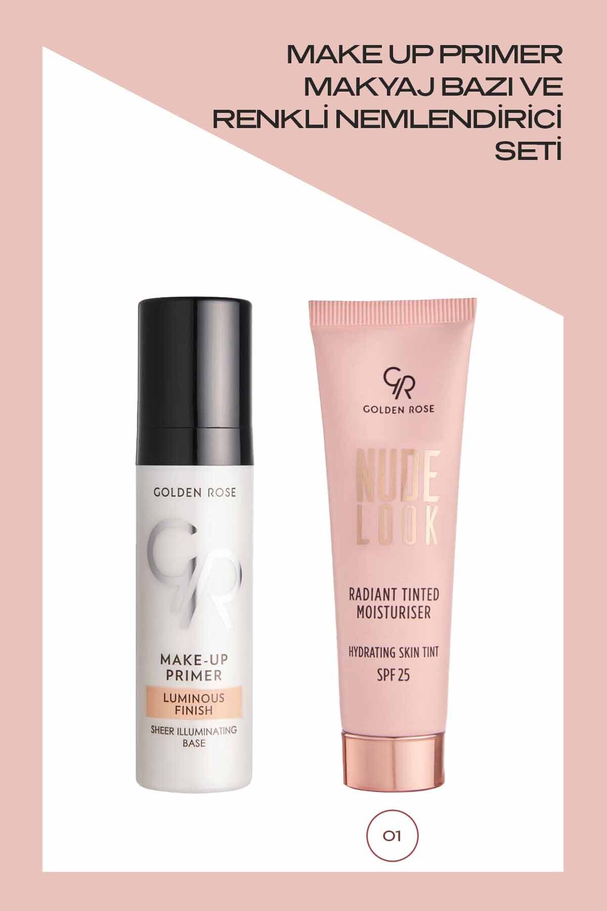 Golden Rose Make Up Primer Makyaj Bazı ve No: 01 Fair Tint Renkli Nemlendirici Seti