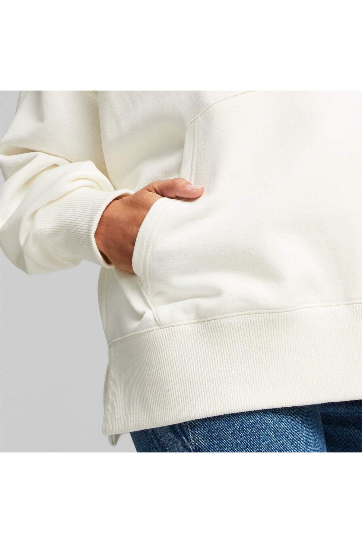 Puma-Hood Puma Swarovski Crystals Oversized Hoodie, White, Women 5