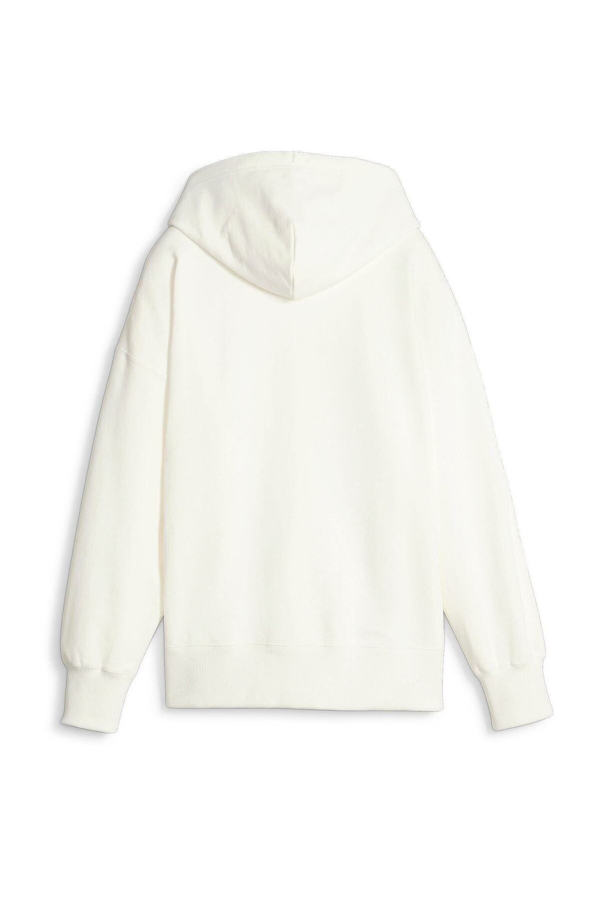 Puma-Hood Puma Swarovski Crystals Oversized Hoodie, White, Women 7