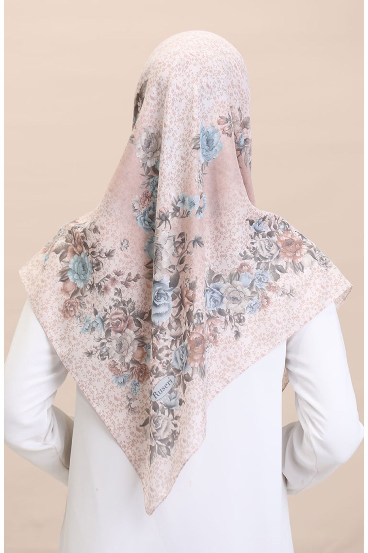 sefamerve-Flover-12 Beige Patterned Scarf 3