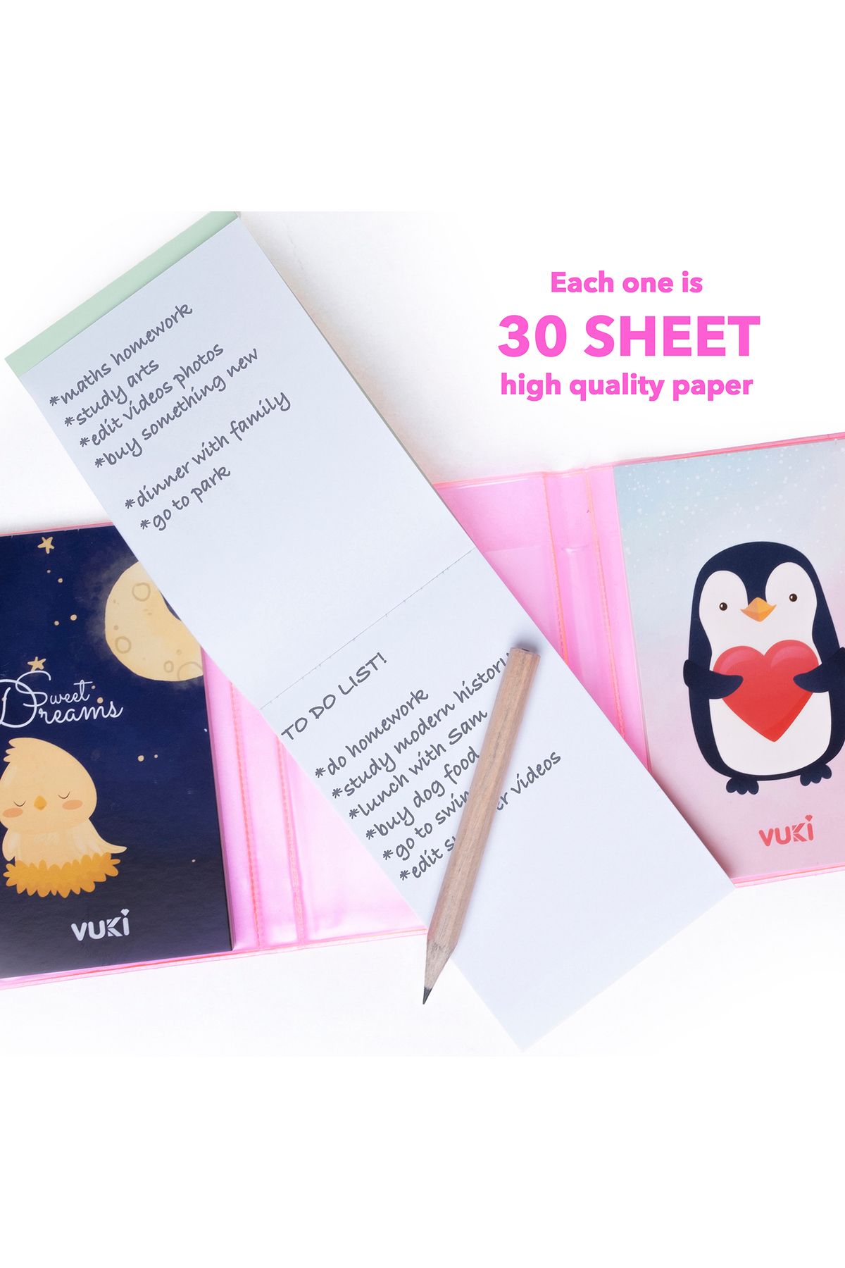 VUKİ-Mini 3 Compartment Notebook with Pen 3